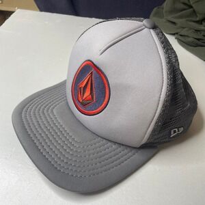 Volcom Mesh Trucker Hat Gray‎ Red Logo One Size Fits Most New Era